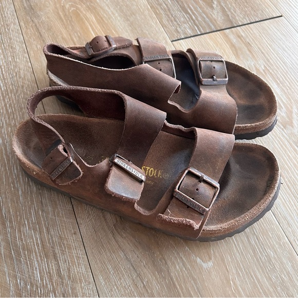 Birkenstock Arizona Soft Footbed Sandals — Brown Oiled Leather, EU 38/US 7 - Picture 3 of 7